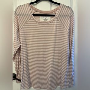 The Sweatshirt Project Women’s Long Sleeve Shirt! Pink and White Stripe, size 1X